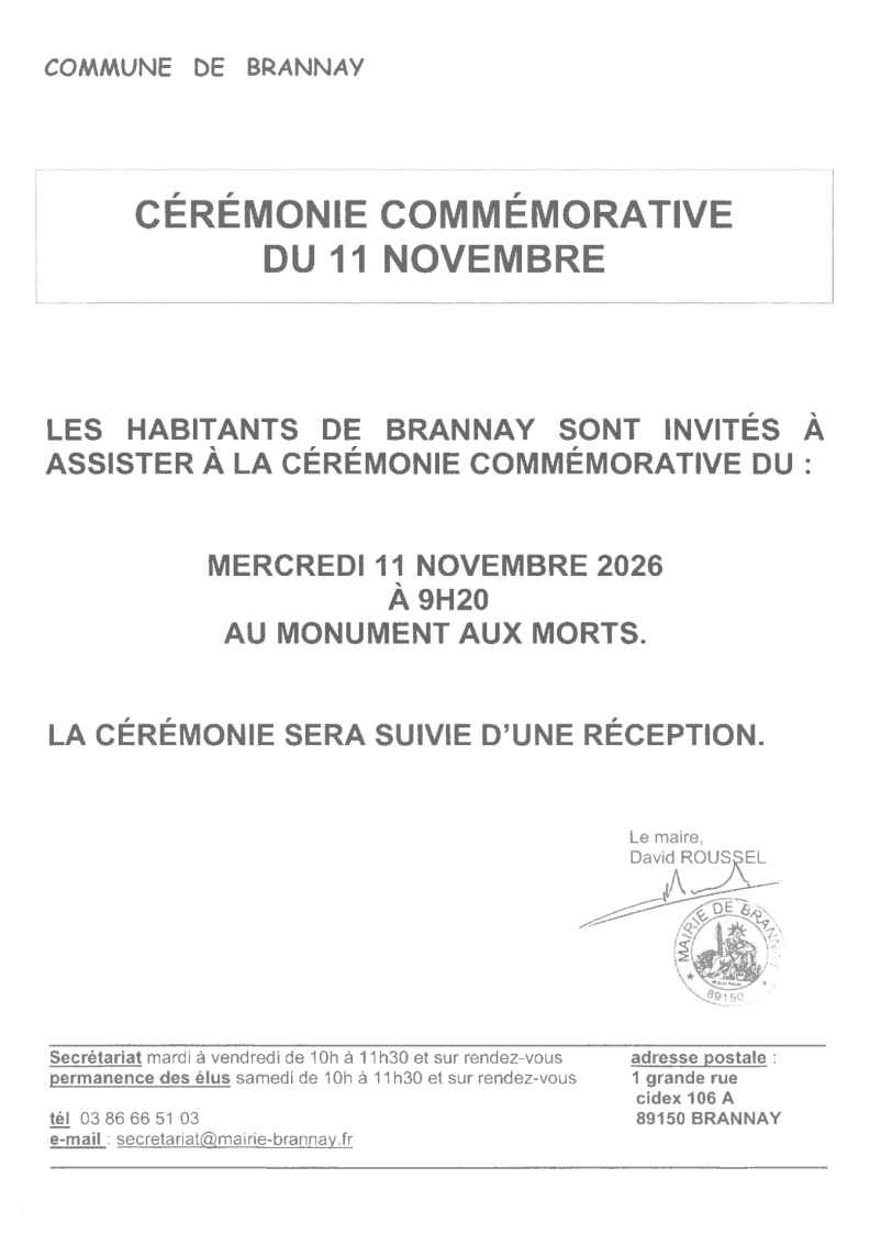 COMMEMORATION DU 11 NOVEMBRE